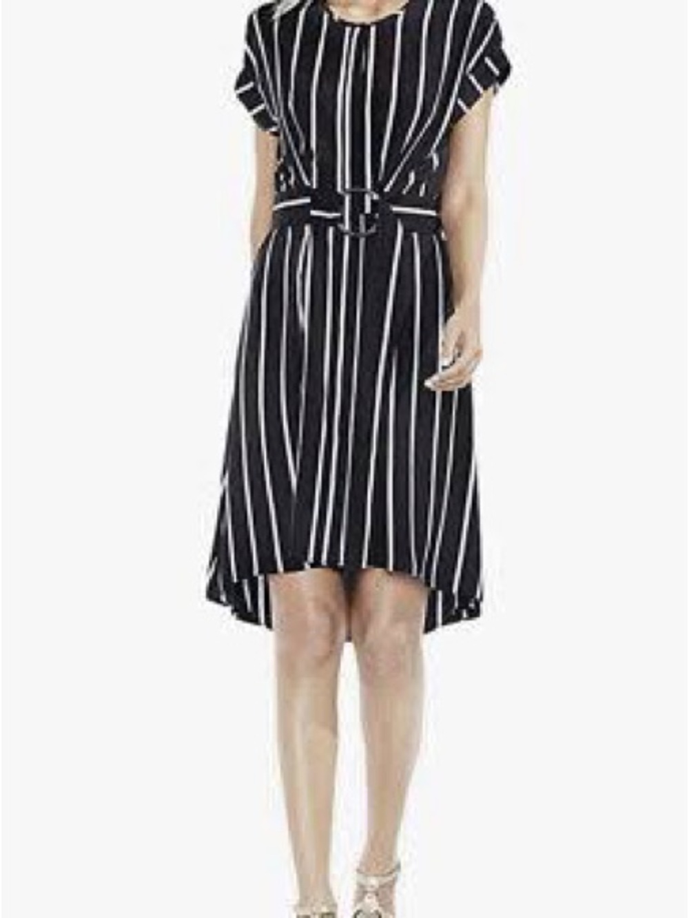 Vince Camuto Theory Stripe Belted Shirtdress | Size L